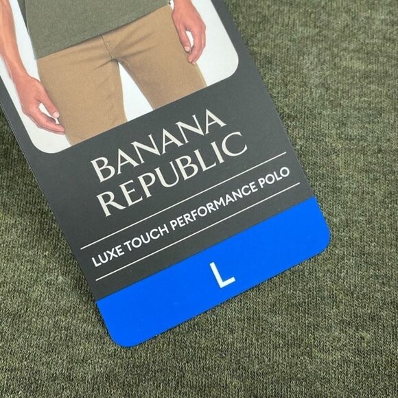 Banana Republic Luxe Touch Performance Polo Shirt Large Green a1005 - Picture 3 of 8